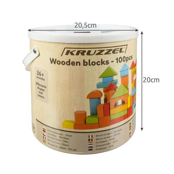 Wooden blocks - 100pcs Kruzzel 22666