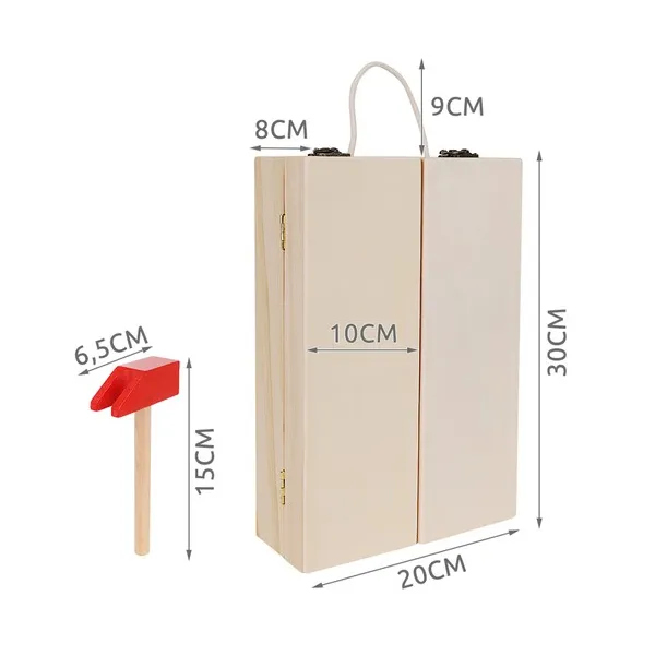 Box + set of wooden tools 22697