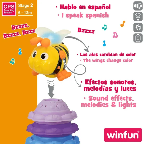 Интерактивная игрушка для маленьких Winfun 46686 13 x 35,5 x 13 cm Пчела (ES)