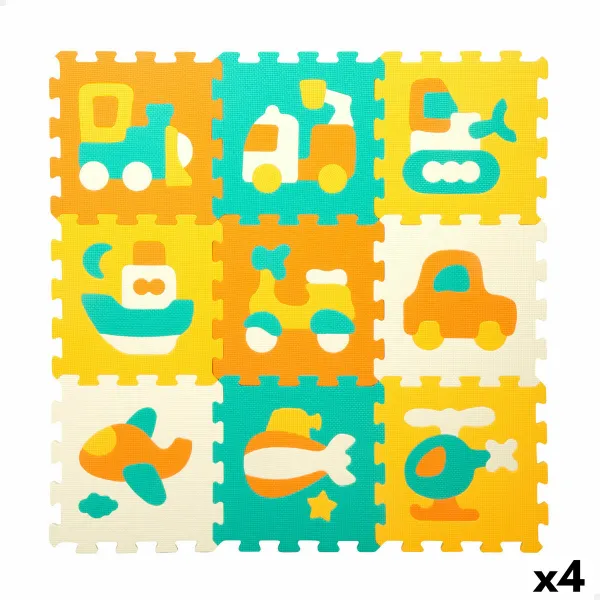 Puzzle Carpet Colorbaby Multicolour Plastic EVA 90 x 90 cm Cars 9 Pieces (4 Units)