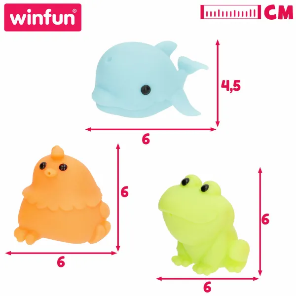 Набор животных для ванной Winfun 6 X 4,5 X 8 CM 4 штук