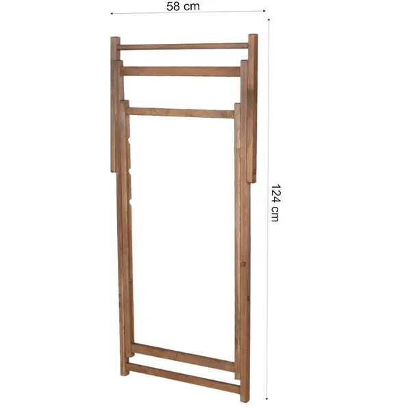 Puinen lepotuoli Springos DC0012 DSWLR, kyllästetty, punavalkoinen kangas