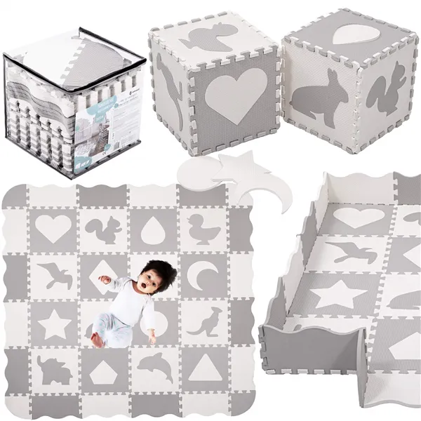 Bērnu putu paklājiņš - Puzzle Springos 150x150 cm