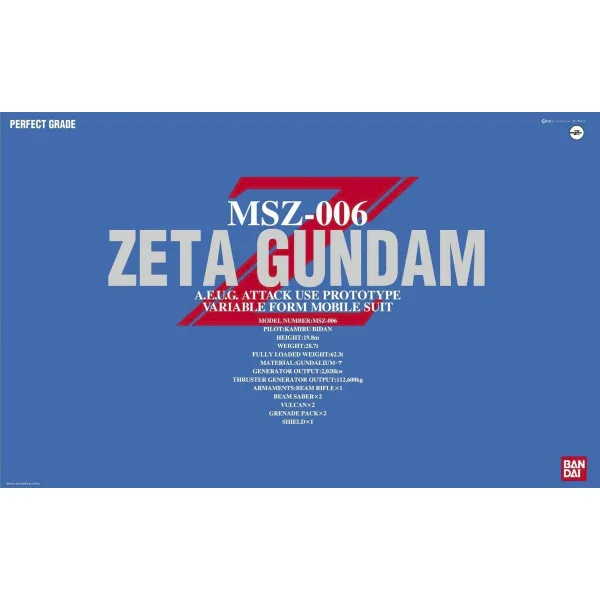 Koristehahmo Bandai MSZ-006 ZETA GUNDAM Muovinen