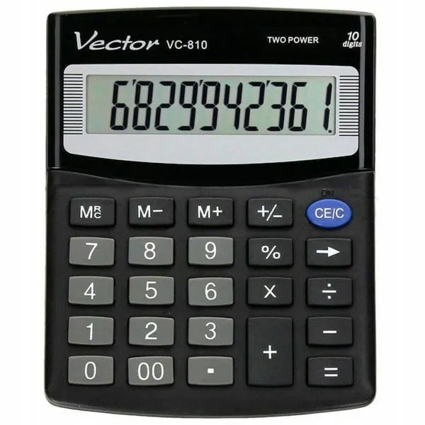 Calculator Vector VC-810 Black Plastic
