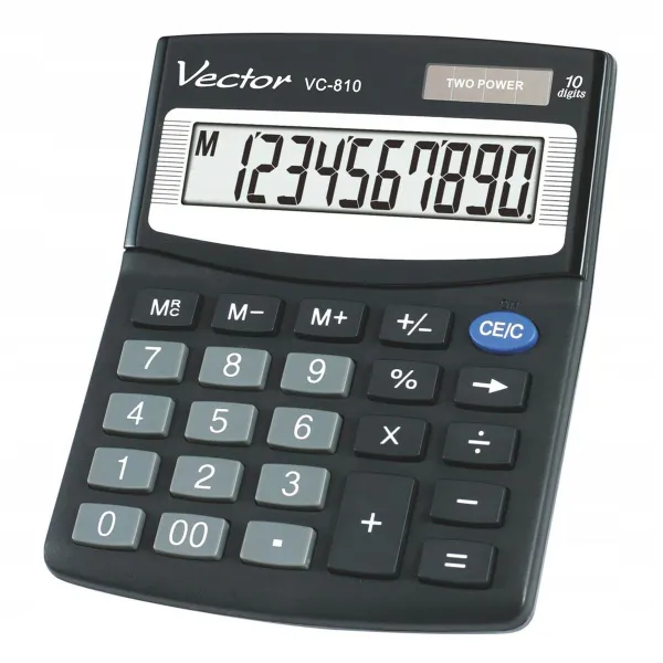 Laskin Vector VC-810 Musta Muovinen