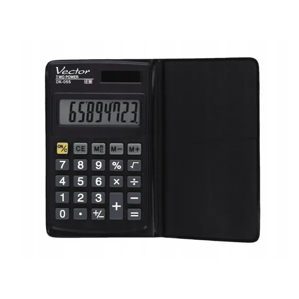 Kalkulators Vector DK-055 Melns Plastmasa