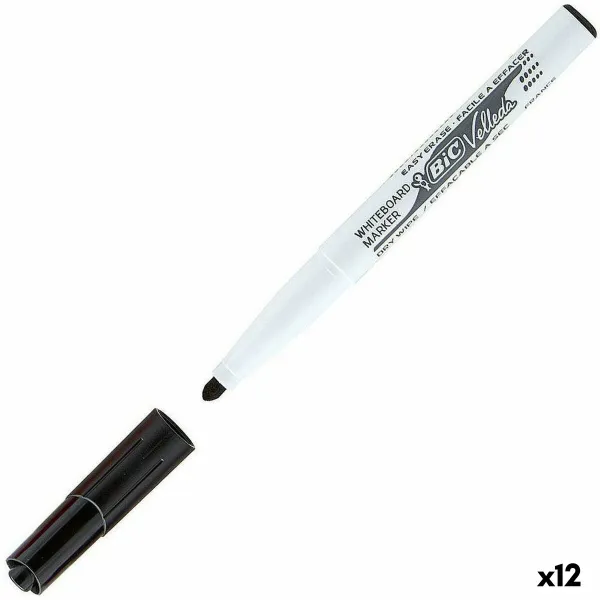 Фломастер Bic Velleda 1741 Белая доска Чёрный (12 штук)