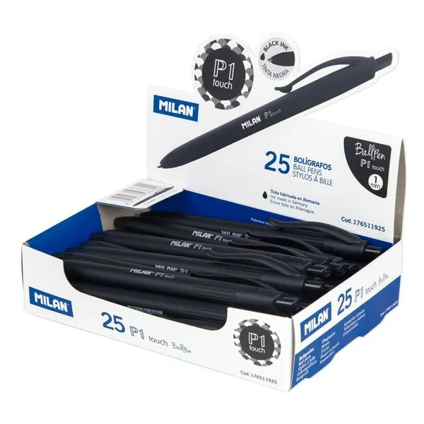 Set of Biros Milan MLN176511925 Black (25 Units)