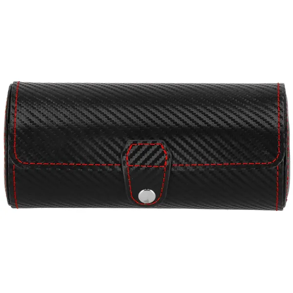 Laikrodžių dėžutė Springos HA1064, juodas anglies pluoštas, organizatorius su 2 skyreliais