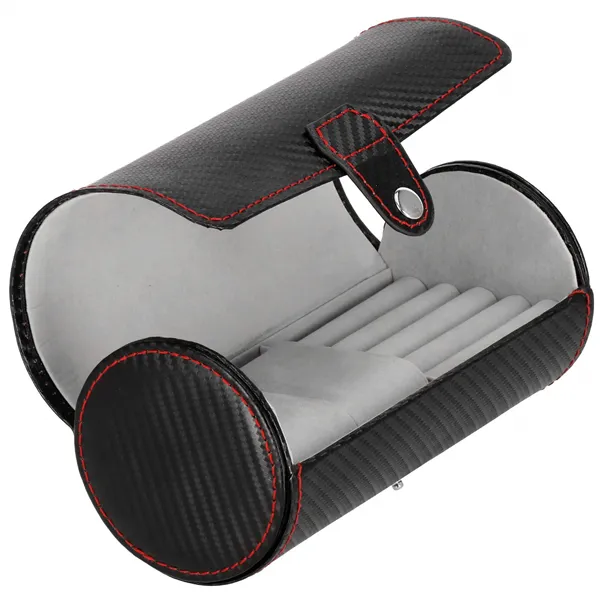 Laikrodžių dėžutė Springos HA1064, juodas anglies pluoštas, organizatorius su 2 skyreliais