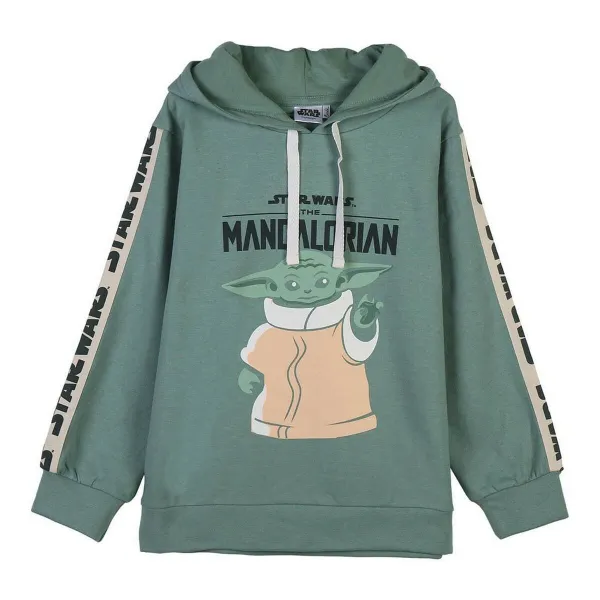 Bērnu Sporta Krekls ar Kapuci The Mandalorian Zaļš