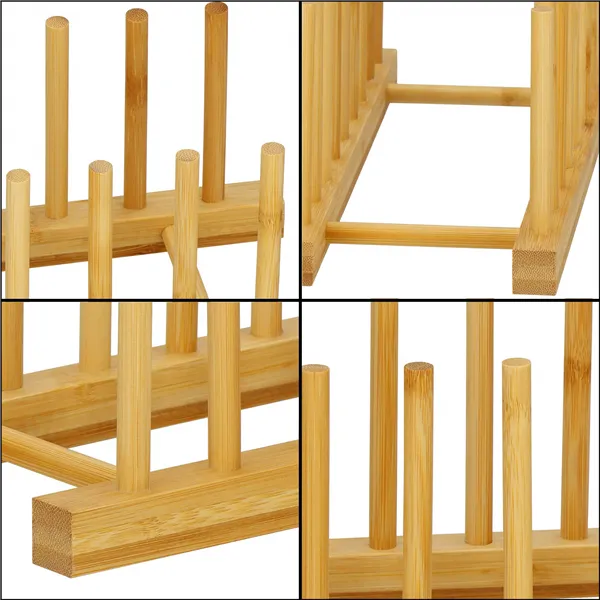 Bambusa šķīvju statīvs Springos KI0154