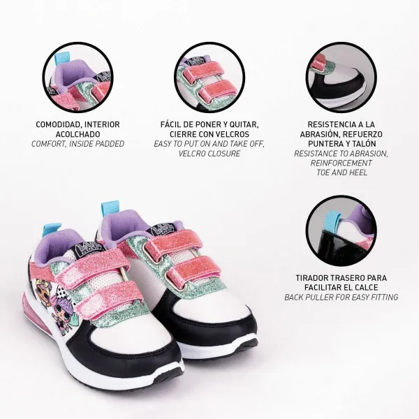 LED Trainers LOL Surprise! Black Velcro