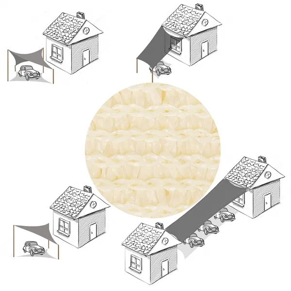 Saulės burė Springos SN1066 4 x 3m kreminė balta