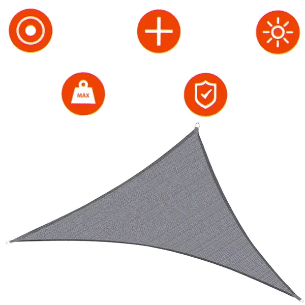 Saulės burė Springos SN1057 3 x 3 x 3m šviesiai pilka