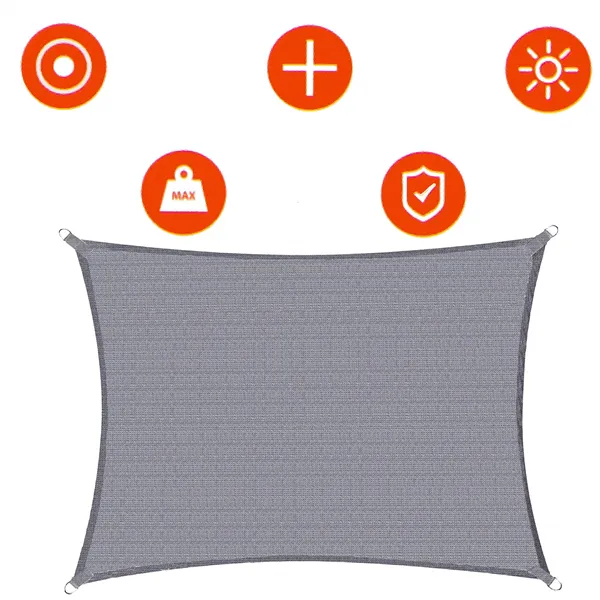 Saulės burė Springos SN1064 5 x 4m šviesiai pilka