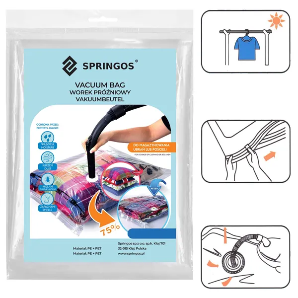 Vakuuminis maišelis Springos VB0012 70x90cm