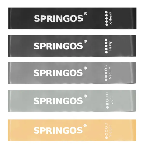 Harjoitusvastusnauhat, monivärinen setti Springos FA0132