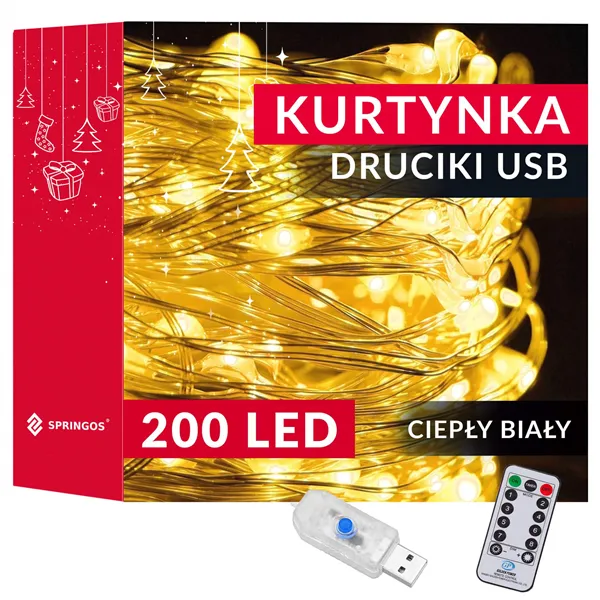Kalėdinė LED užuolaidų girlianda Springos CL4020 200 LED