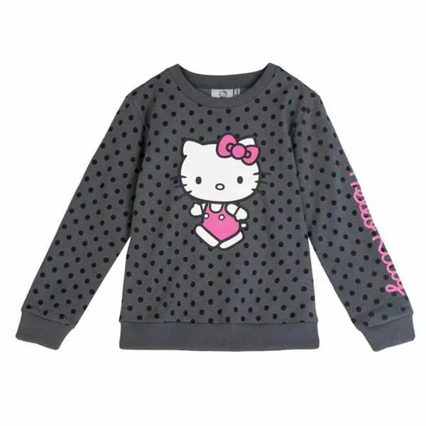 Толстовка без капюшона для девочек Hello Kitty Темно-серый