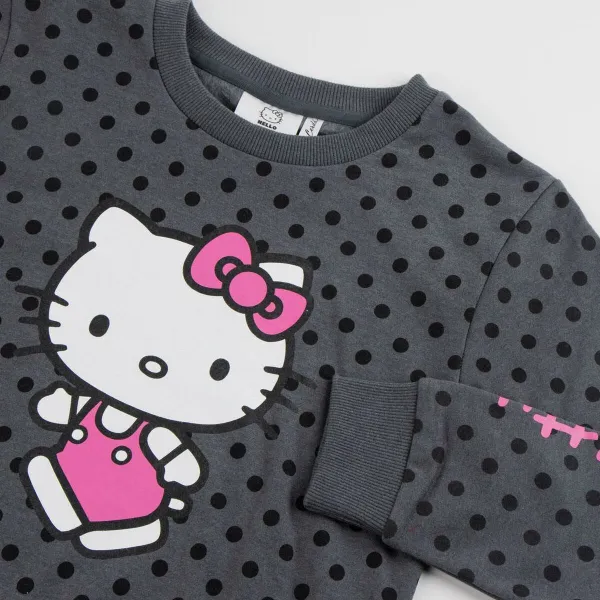 Толстовка без капюшона для девочек Hello Kitty Темно-серый