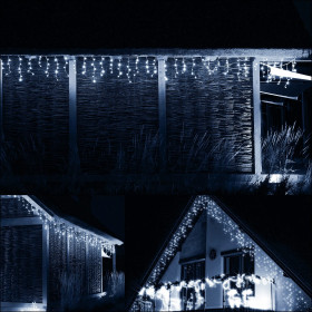 Springos CL4038 LED-sadevesi verho 300 LED, kylmä valkoinen