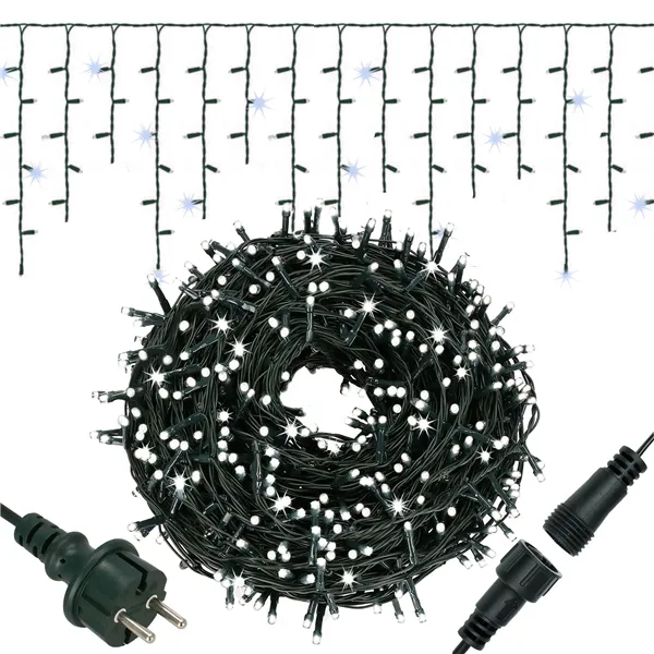 Springos CL4038 LED-sadevesi verho 300 LED, kylmä valkoinen