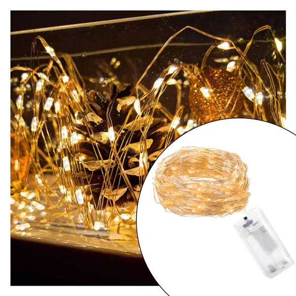 Joulukuusen valot 20 LED-mikrojohtoa, paristokäyttöiset