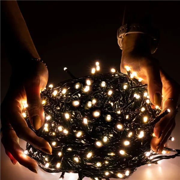 Joulukuusen valot 25,5 m, lämmin valkoinen, 300 LED-jouluvaloa, IP44