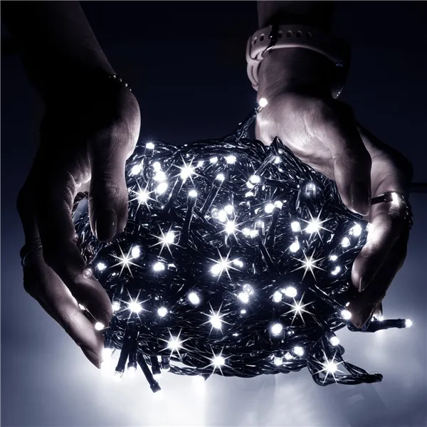 Christmas Lights Springos CL4095 1000 LED Cold White + Flash, 50 m, IP44