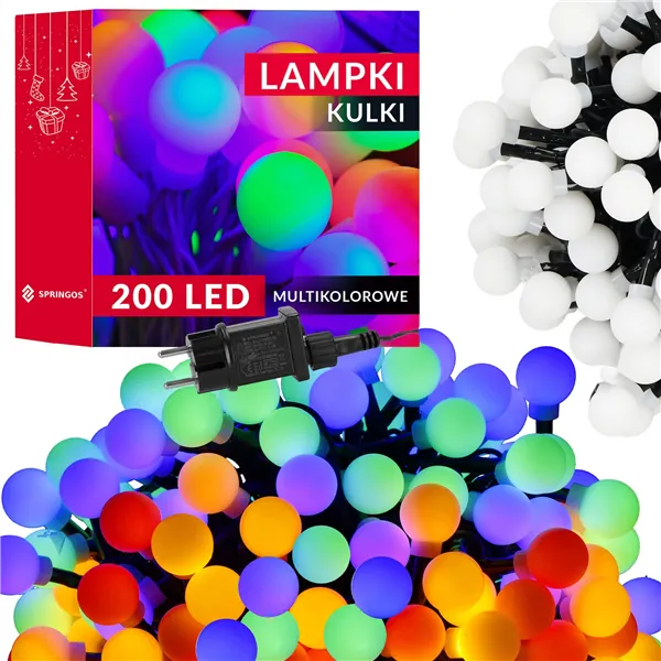 Christmas Lights Springos CL4051 200 LED Balls Multicolor with Programmer