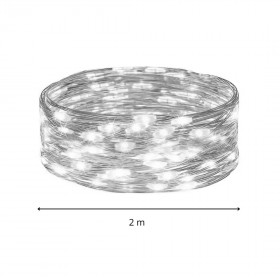 Christmas LED Lights Springos CL4100, 20 LED, Wire Micro Lights, Cold White, Battery-Powered