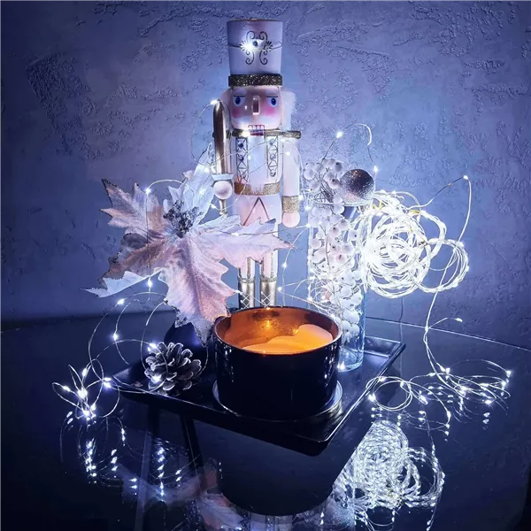 Christmas LED Lights Springos CL4100, 20 LED, Wire Micro Lights, Cold White, Battery-Powered