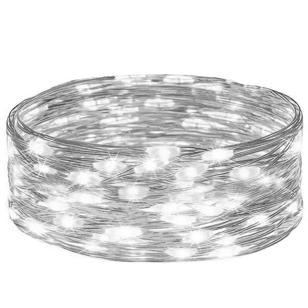 Christmas LED Lights Springos CL4100, 20 LED, Wire Micro Lights, Cold White, Battery-Powered