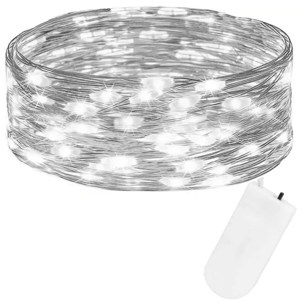 Christmas LED Lights Springos CL4100, 20 LED, Wire Micro Lights, Cold White, Battery-Powered