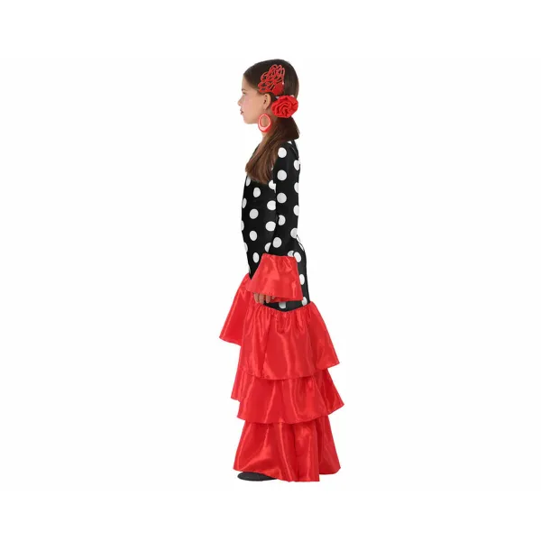 Kostumas suaugusiems Flamenca Juoda Raudona Ispanija