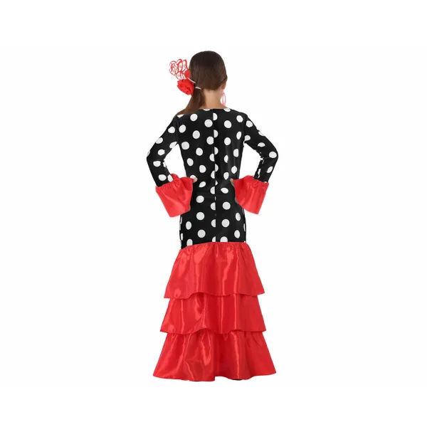 Kostumas suaugusiems Flamenca Juoda Raudona Ispanija