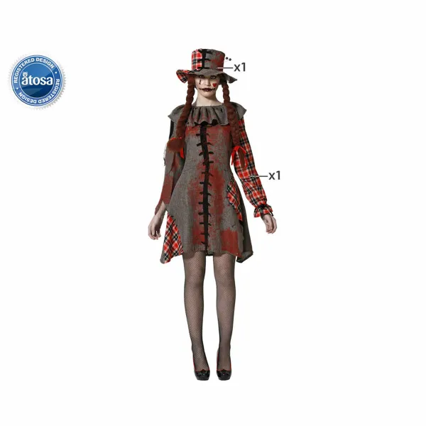 Маскарадные костюмы для взрослых Серый Кукла Вуду (2 Предметы)