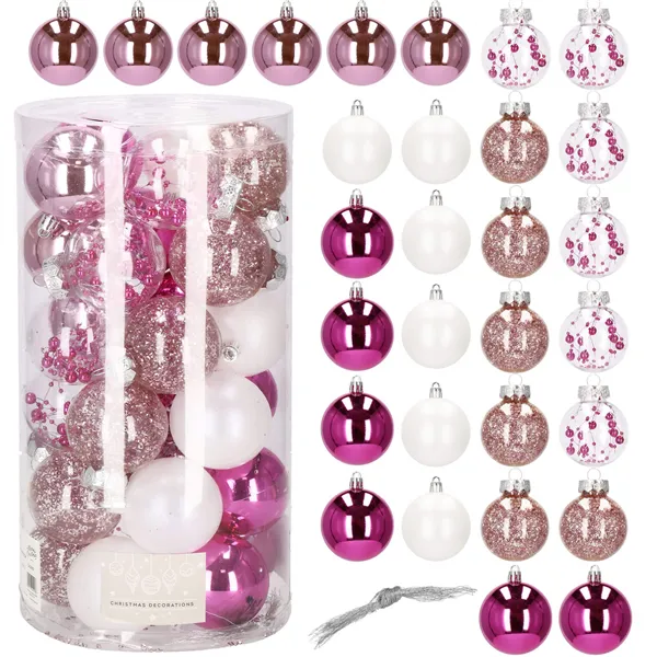 Ziemassvētku eglīšu rotājumu komplekts Springos CA0889 6cm 30gab