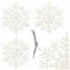 Jouluinen lumihiutaleriipus 10 cm, valkoinen kimallekuusenkoriste 3 kpl.