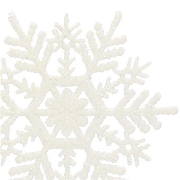 Jouluinen lumihiutaleriipus 10 cm, valkoinen kimallekuusenkoriste 3 kpl.