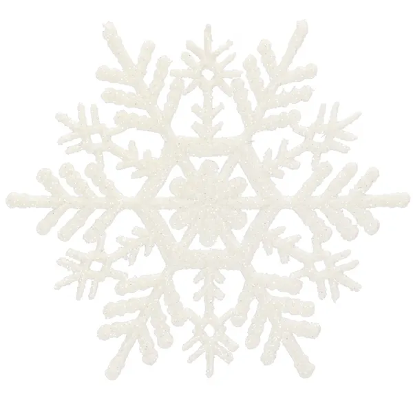 Jouluinen lumihiutaleriipus 10 cm, valkoinen kimallekuusenkoriste 3 kpl.