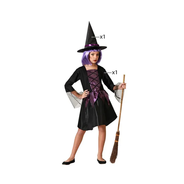 Маскарадные костюмы для детей Фиолетовый Ведьма Halloween