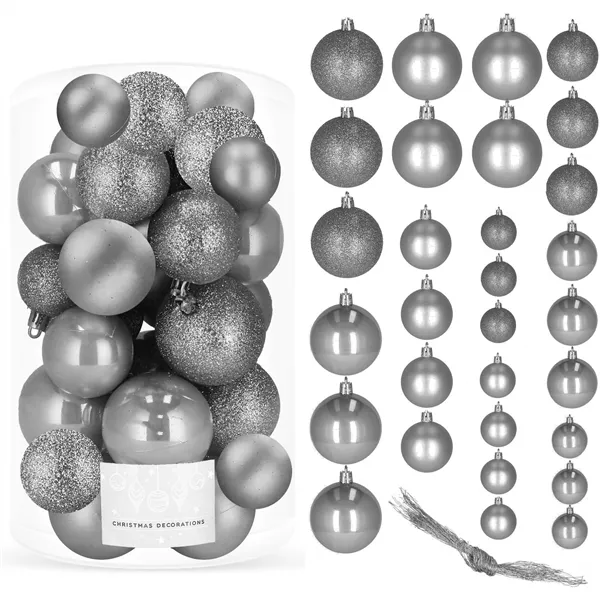 Joulukuusen koriste Springos CA0173 4/5/6 cm 30 kpl.