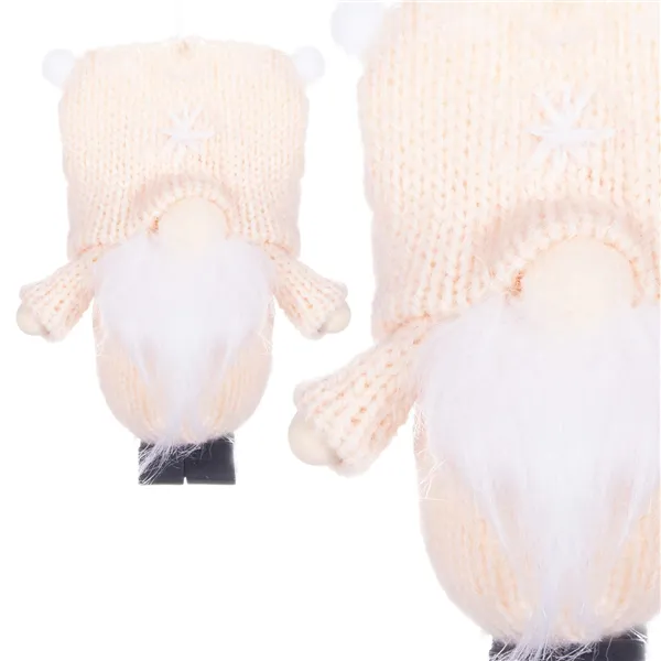 Joulukoriste, tonttu, 8 cm, kermanvärinen