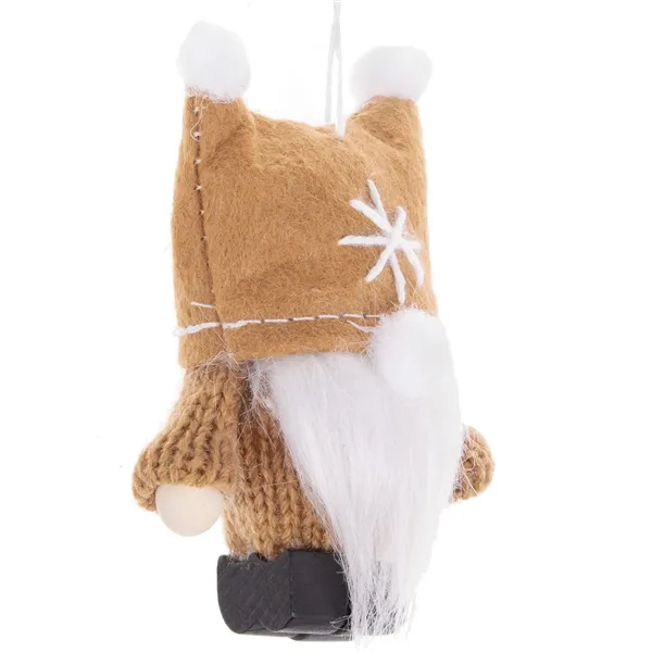 8 cm kalėdinė dekoracija, kalėdinis nykštukas, rudas nykštukas