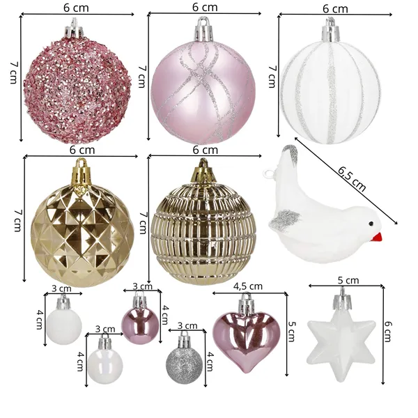 Ziemassvētku eglīšu rotājumu komplekts Springos CA1161 38 GAB.