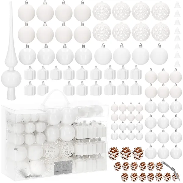Joulukuusen koristeiden setti Springos CA0858, 3/4/6 cm, 101 kpl