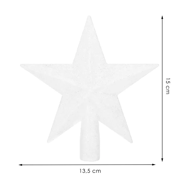 Ziemassvētku eglītes galotne Springos CA1194 15 cm , balta